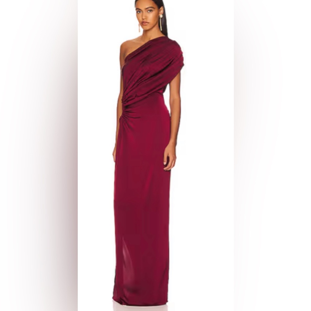 Andrea Iyamah oxblood red one shoulder evening gown! NWT!